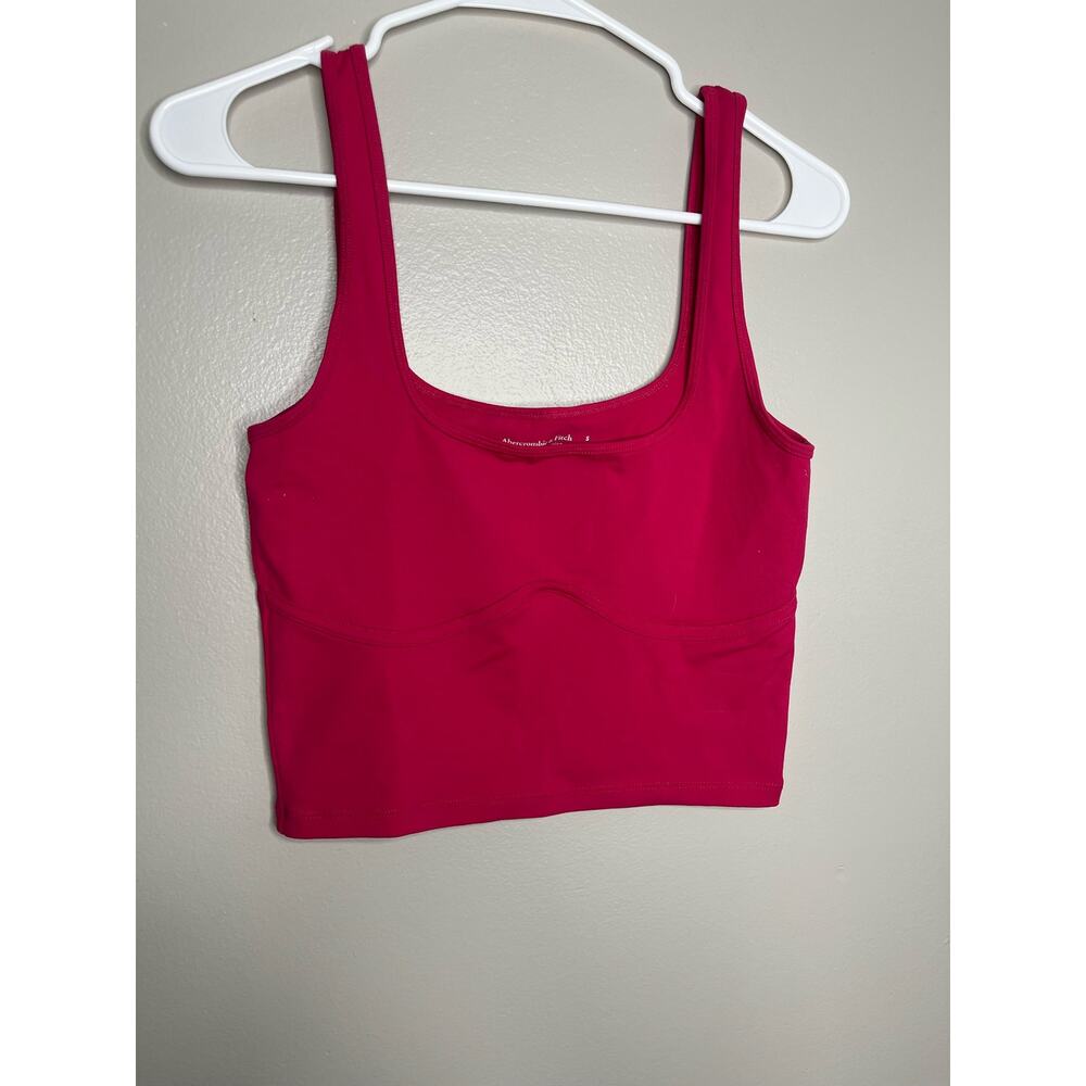Abercrombie & Fitch Dark Hot Pink Thick Strap Cropped Womens Tank Top Size Small